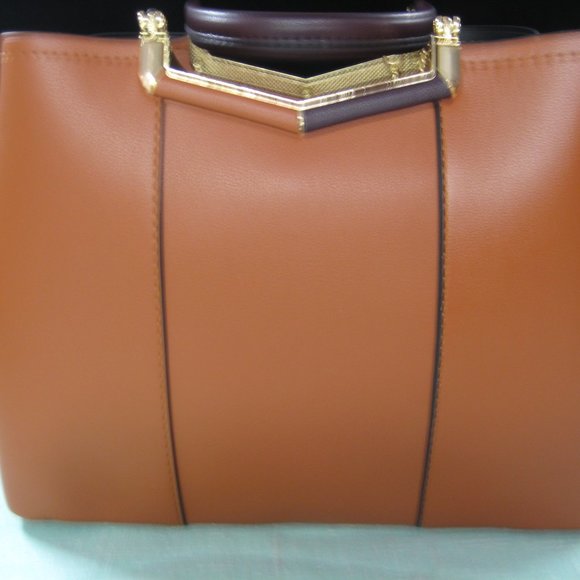 BROWN HIGH QUALITY LEATHER TOTE BAG SHOULDER HANDB - Picture 3 of 5